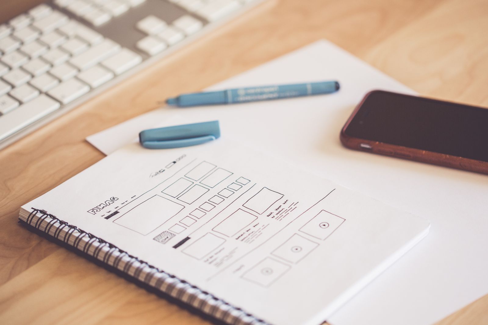 Product designer sketching a digital experience