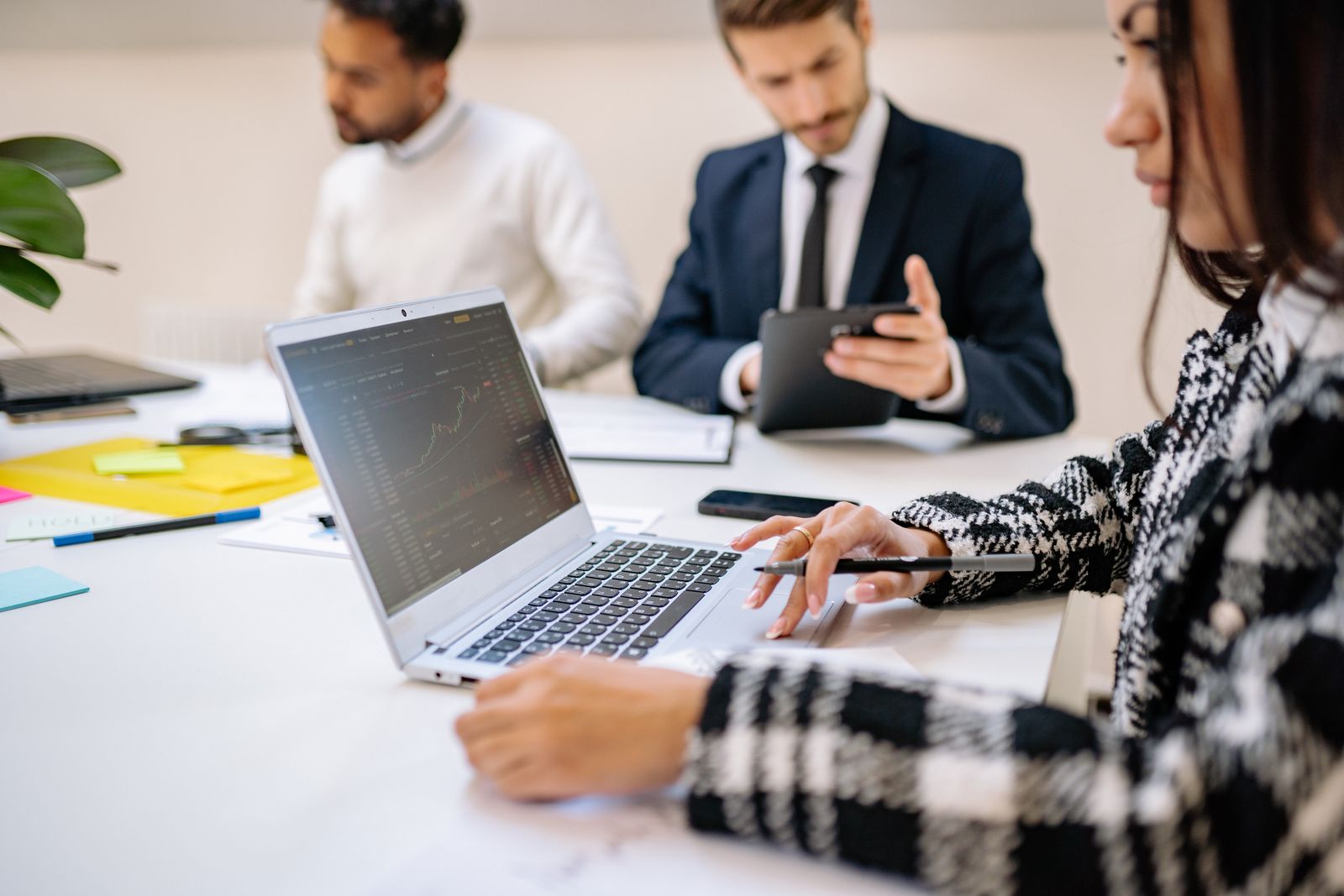 Marketing team working together in an office